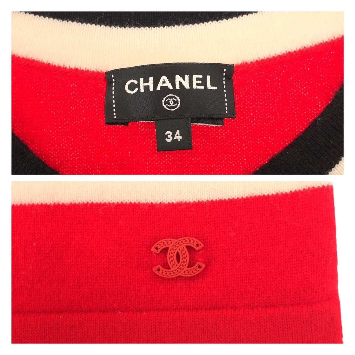 CHANEL knit P77451K11189 cashmere Red COCO Mark 34