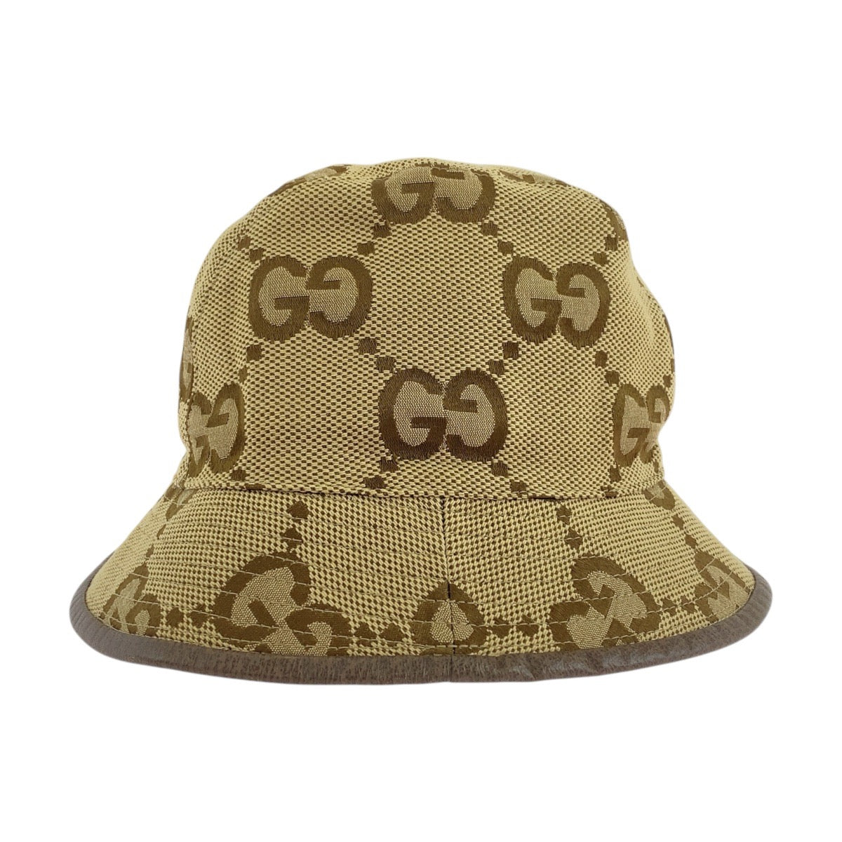 GUCCI hat 681256 canvas Beige brown Jumbo GG L