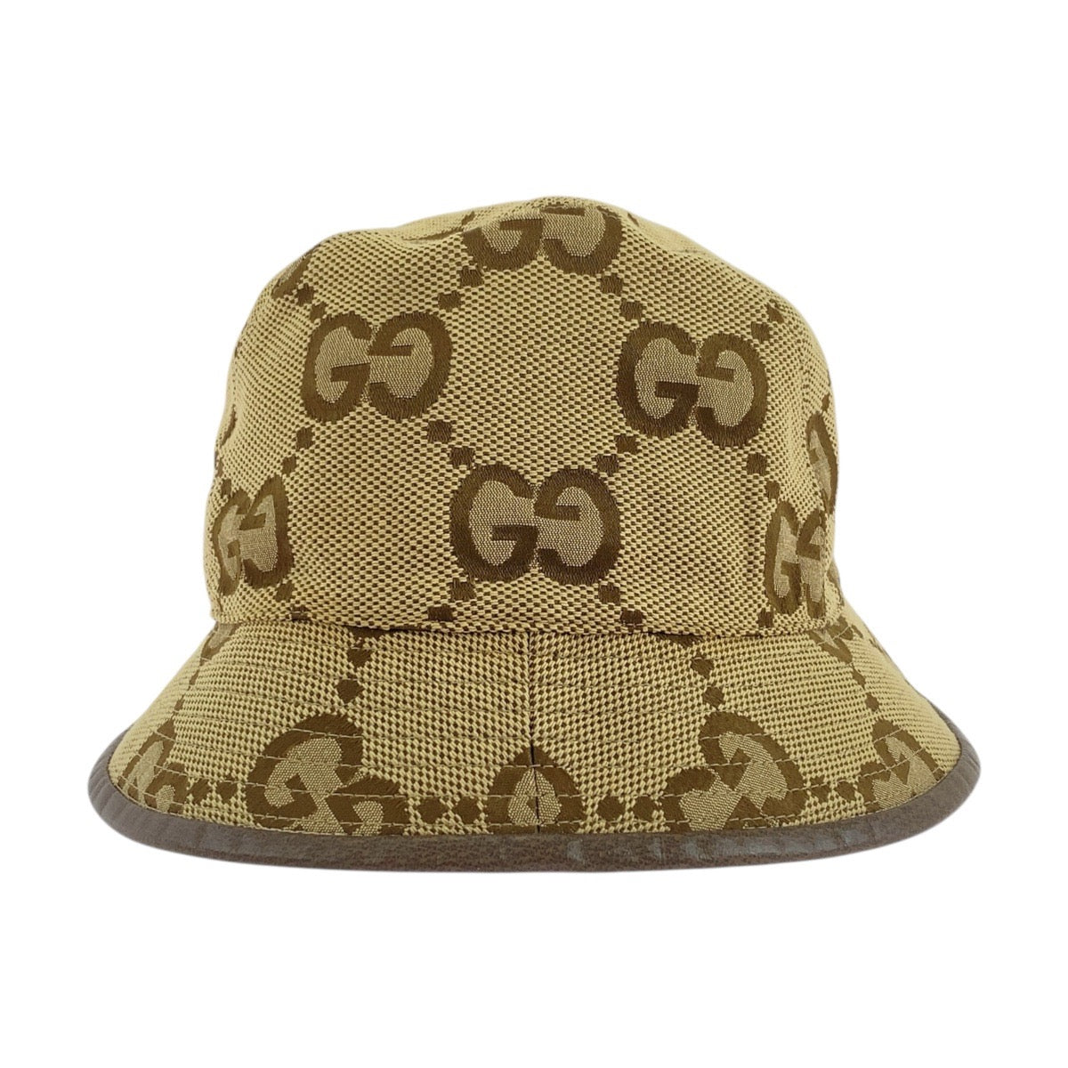 GUCCI hat 681256 canvas Beige brown Jumbo GG L