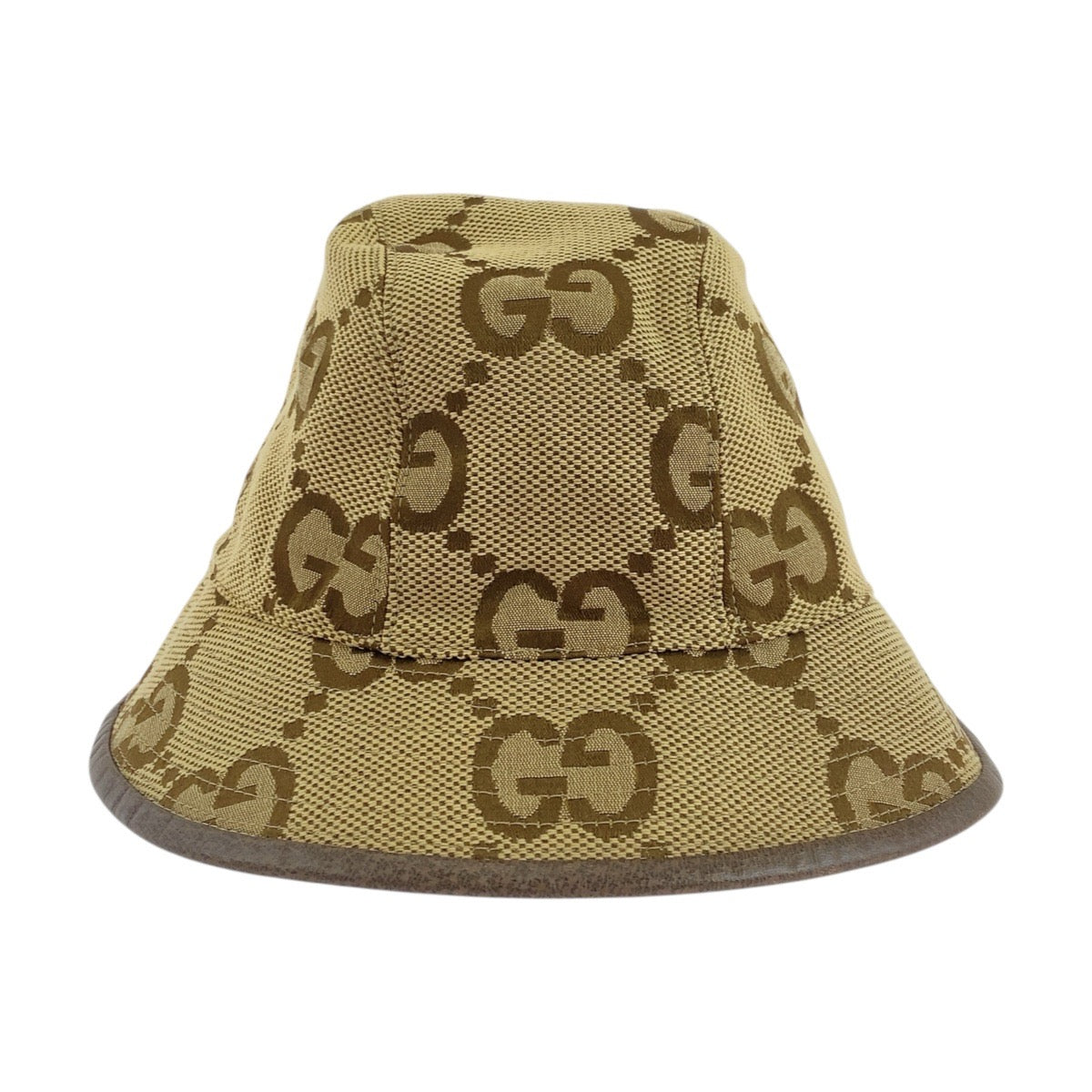 GUCCI hat 681256 canvas Beige brown Jumbo GG L