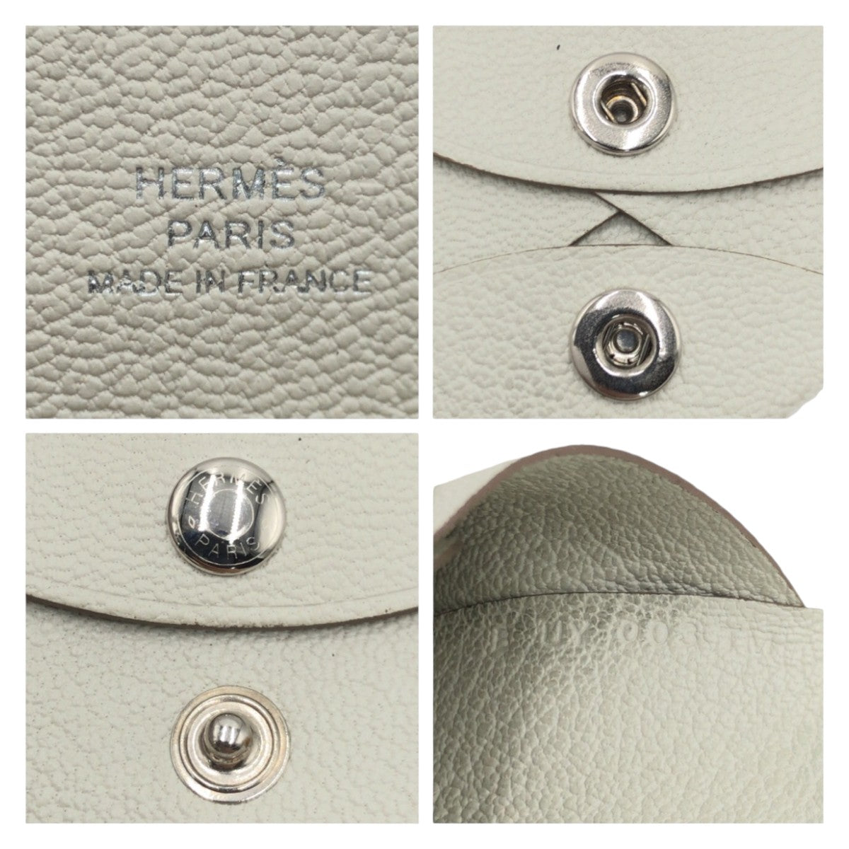 HERMES Coin case Epsom off white Calvi duo