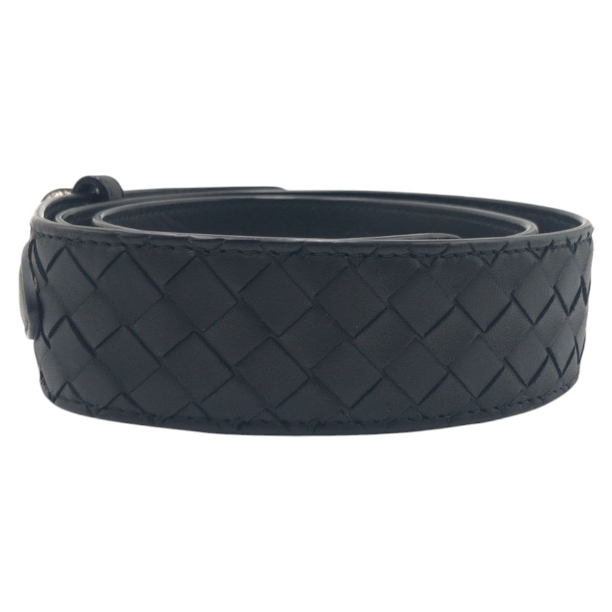 BOTTEGAVENETA belt leather black INTRECCIATO