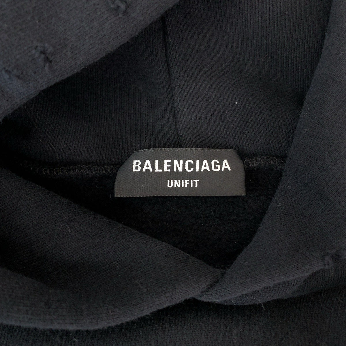 BALENCIAGA Hoodie MT74 661711 TKVD4 cotton black black white 21AW FREE NO RIB HOODIE XXS