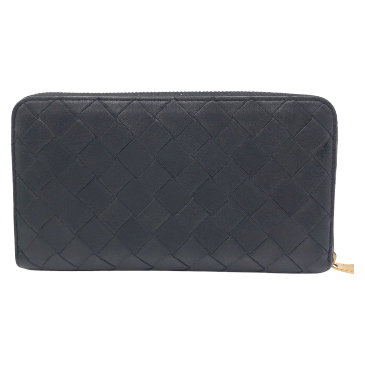 BOTTEGAVENETA Long Wallet Purse leather black INTRECCIATO