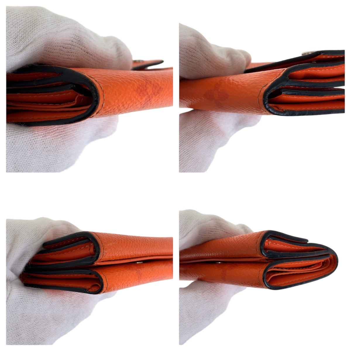 LOUIS VUITTON Tri-fold wallet M69245 leather Volcano Orange SilverMetal Taiga Lama Monogram Discovery compact wallet