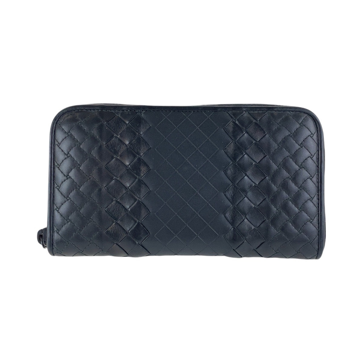BOTTEGAVENETA Long Wallet Purse leather Black black INTRECCIATO