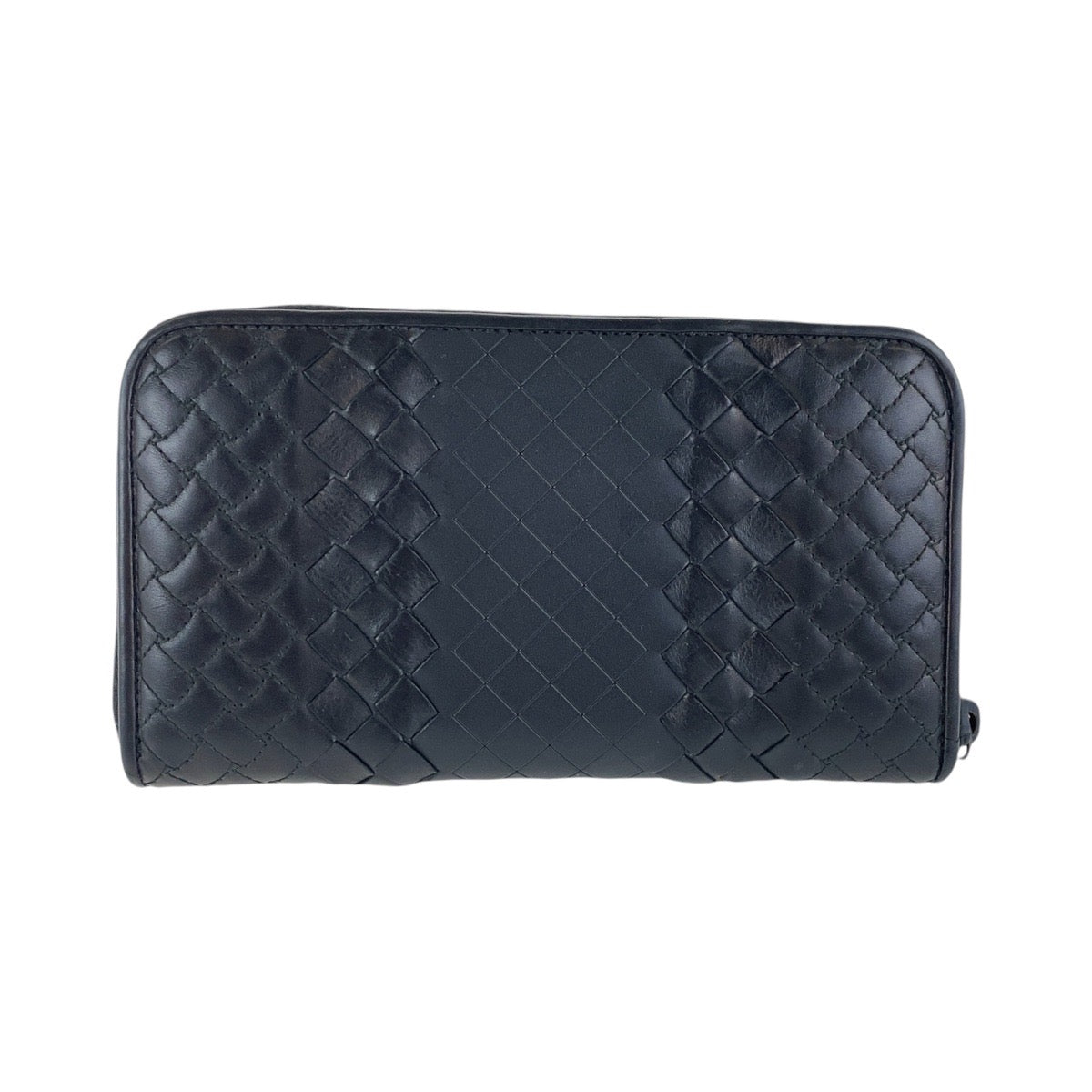 BOTTEGAVENETA Long Wallet Purse leather Black black INTRECCIATO