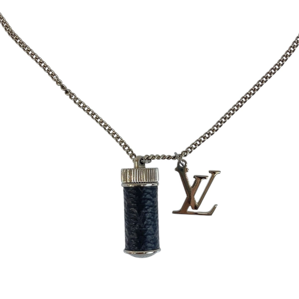 LOUIS VUITTON Necklace M63641 metal Brown Silver Metal Monogram Eclipse Collier Charms Monogram