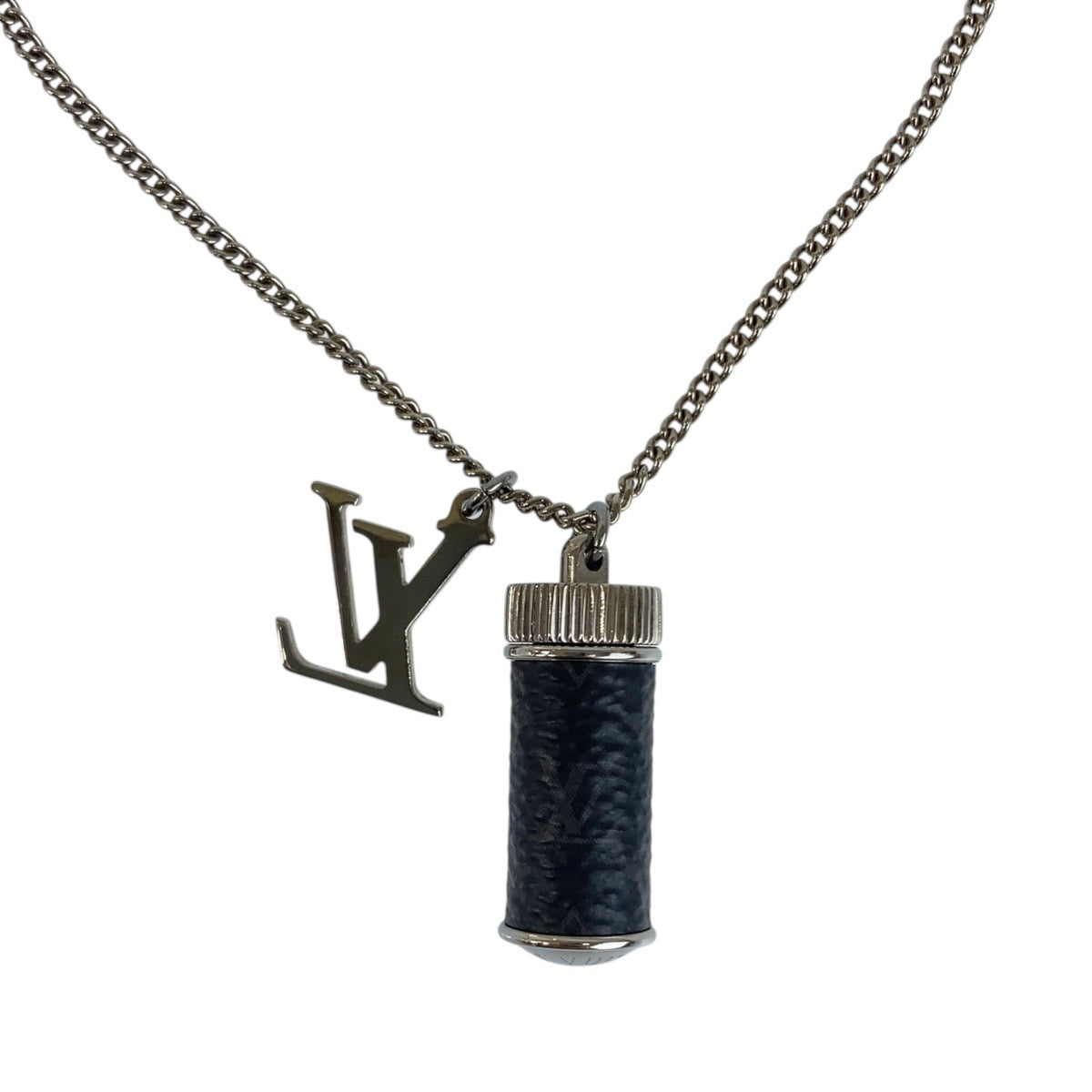 LOUIS VUITTON Necklace M63641 metal Brown Silver Metal Monogram Eclipse Collier Charms Monogram