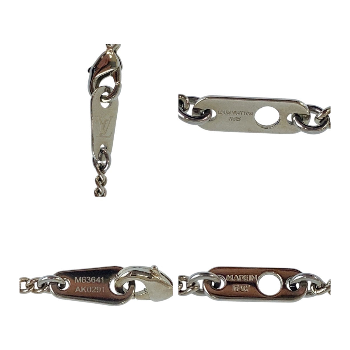 LOUIS VUITTON Necklace M63641 metal Brown Silver Metal Monogram Eclipse Collier Charms Monogram