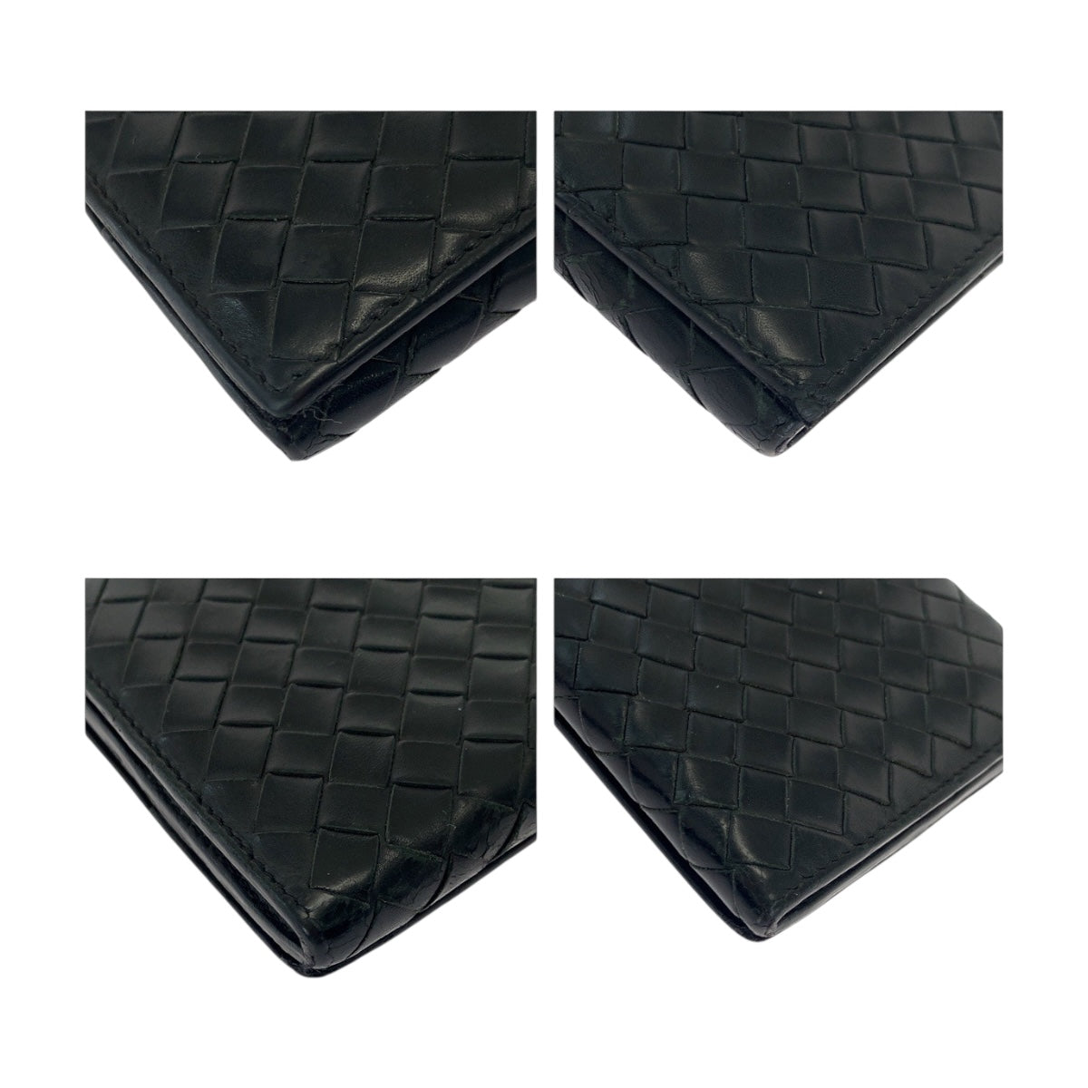 BOTTEGAVENETA Long Wallet Purse leather Black SilverMetal INTRECCIATO