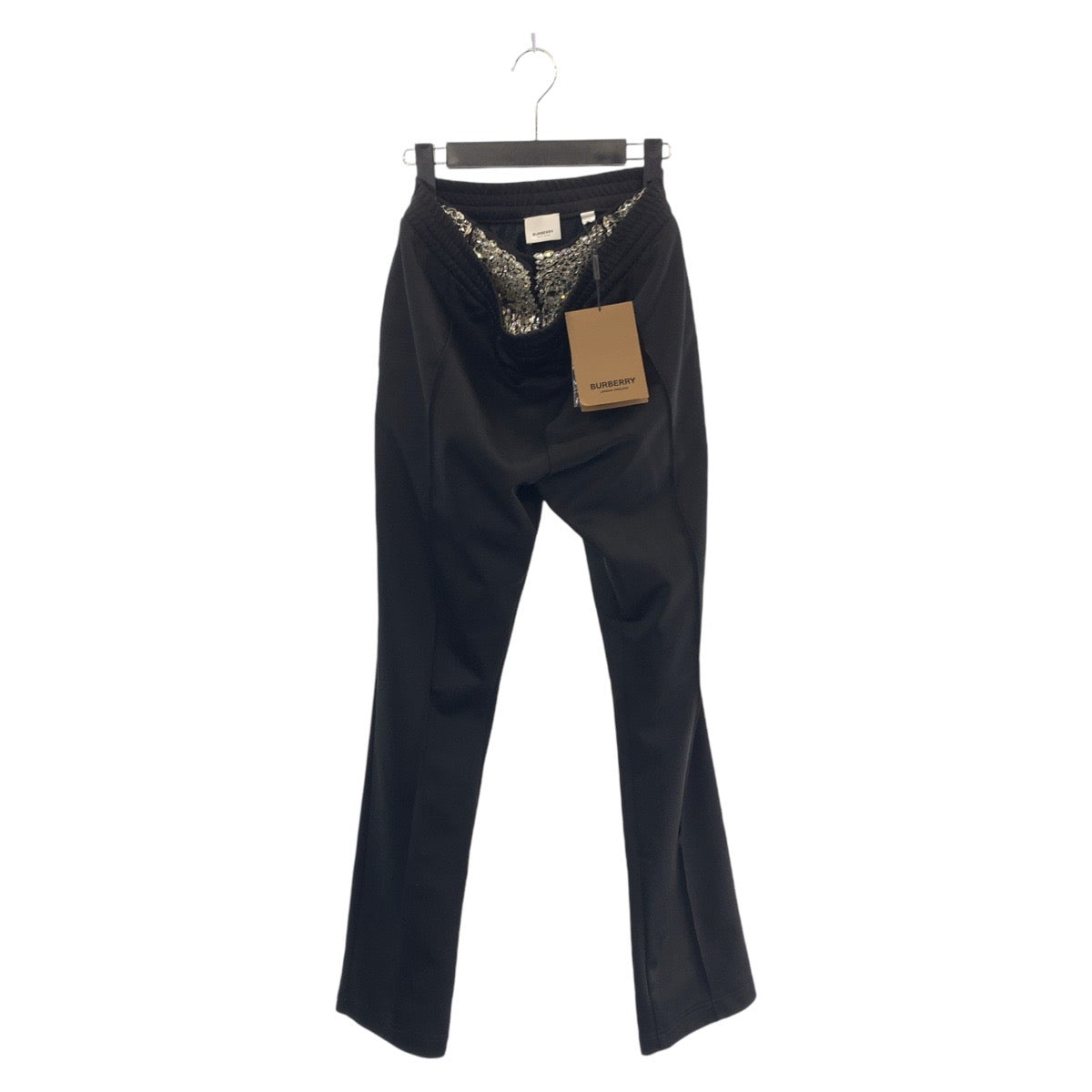 BURBERRY Pants polyester black black silver Bijoux 36