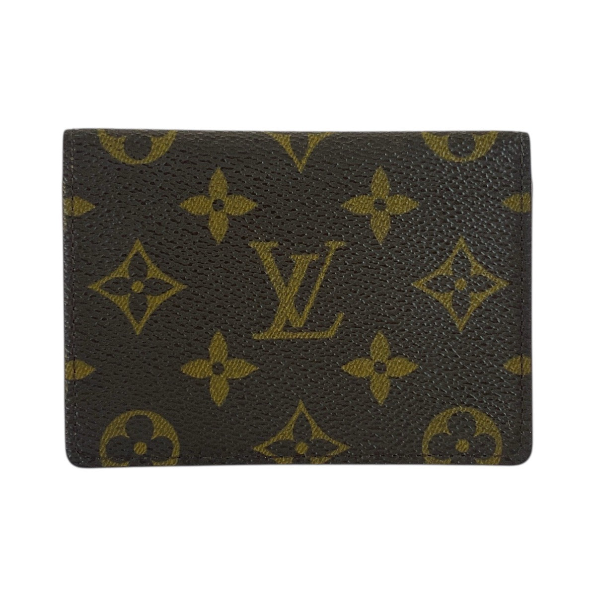 LOUIS VUITTON Pass case M60533 PVC Brown Monogram Porte Cartes Vertical