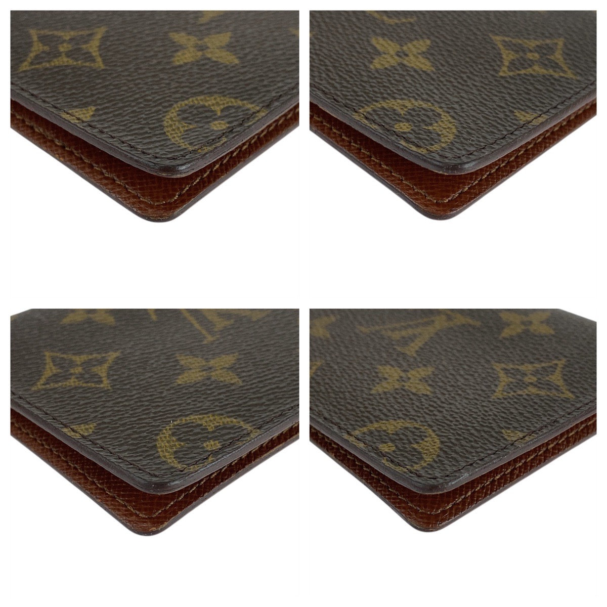 LOUIS VUITTON Pass case M60533 PVC Brown Monogram Porte Cartes Vertical