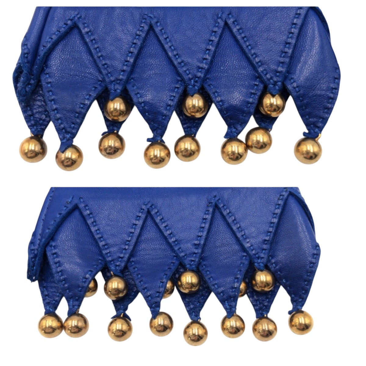 HERMES gloves leather blue 6.5