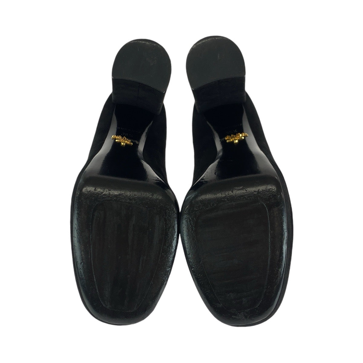 PRADA pumps Suede Black GoldMetal 36.5