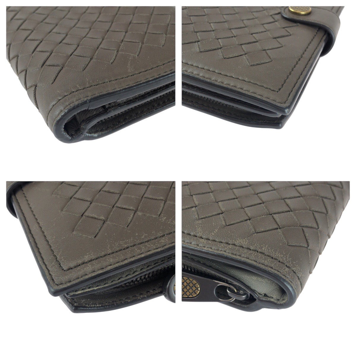 BOTTEGAVENETA Bifold Wallet P00290538K leather Brown Gold Metal INTRECCIATO