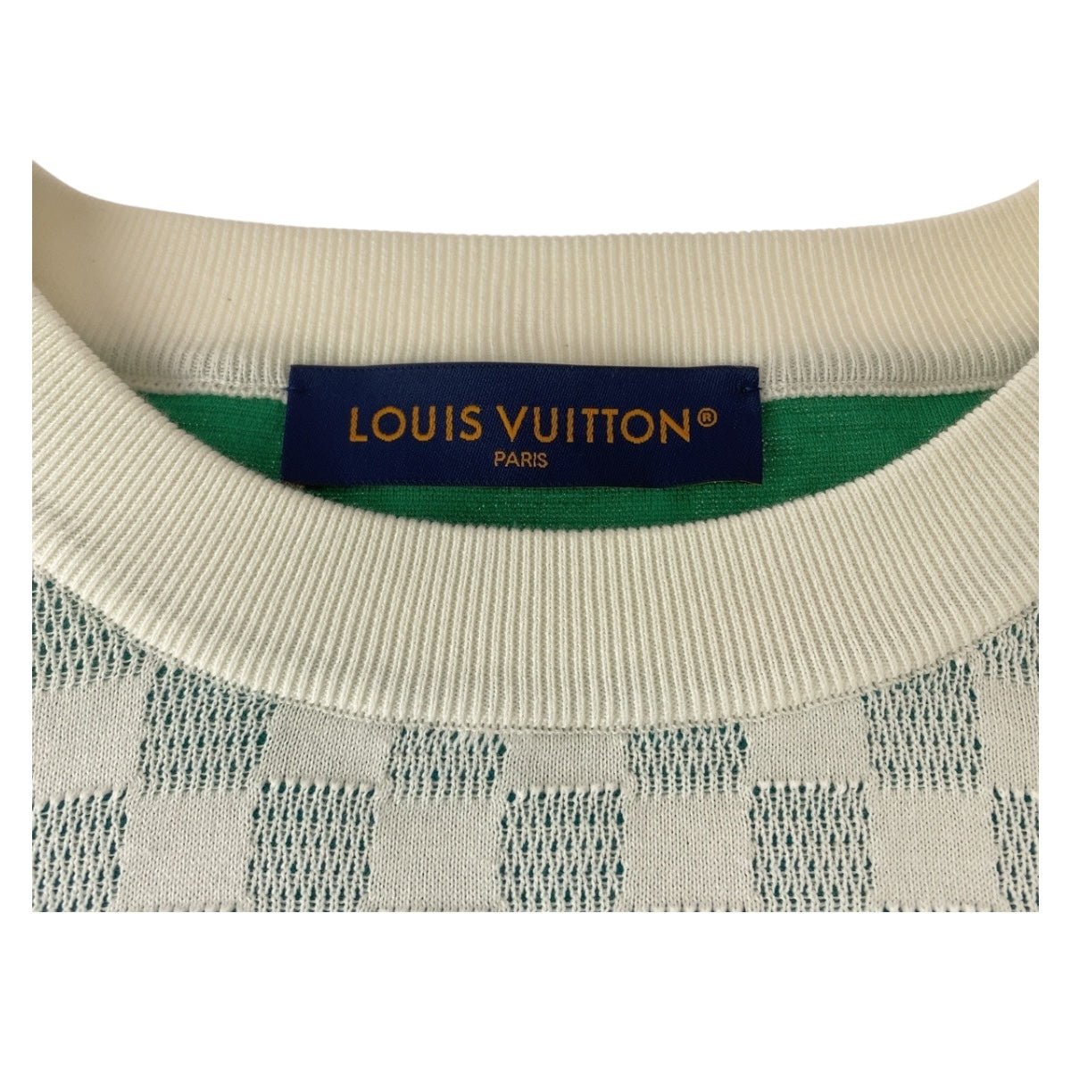 LOUIS VUITTON knit cotton White blue Damier Gradient L