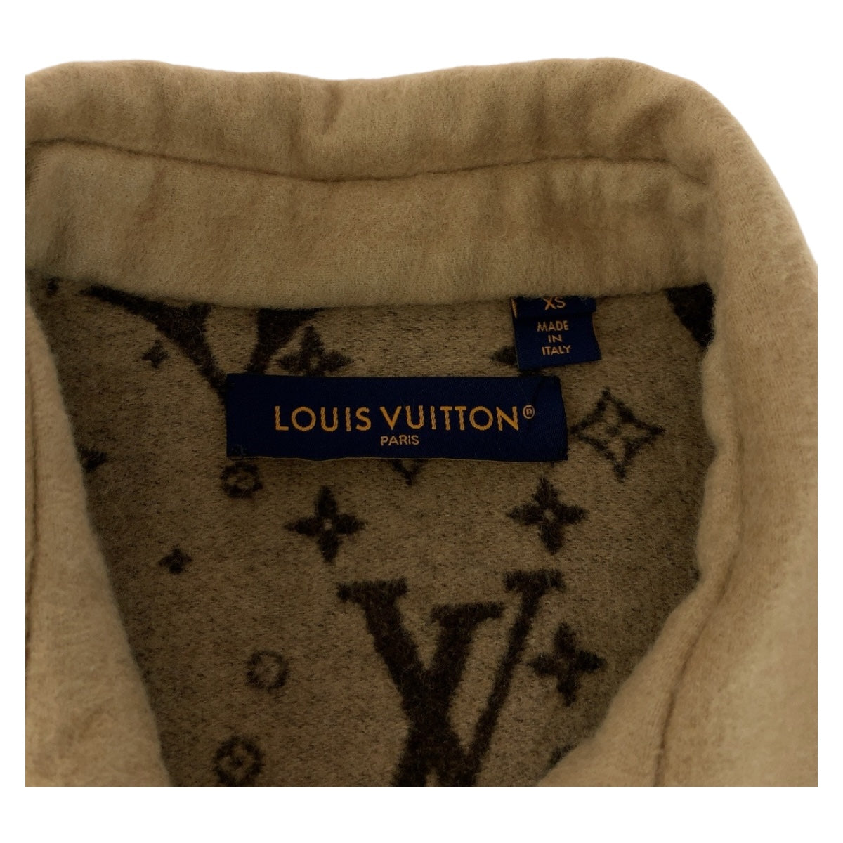 LOUIS VUITTON Military jacket 1AFA42 wool Beige SilverMetal Face wool blend overshirt XS