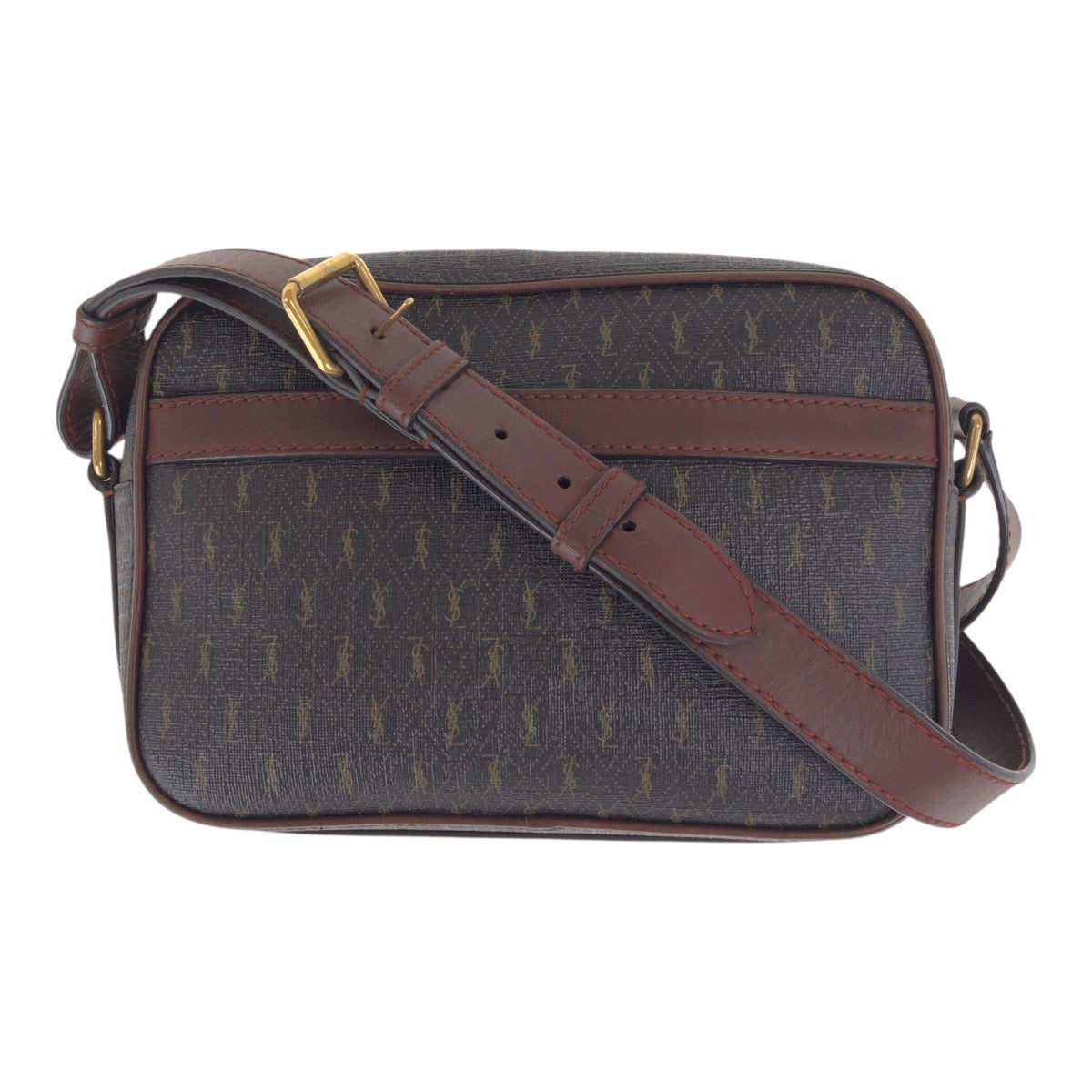 SAINT LAURENT PARIS Shoulder Bag 669957 leather Brown Gold Metal Le Monogram YSL