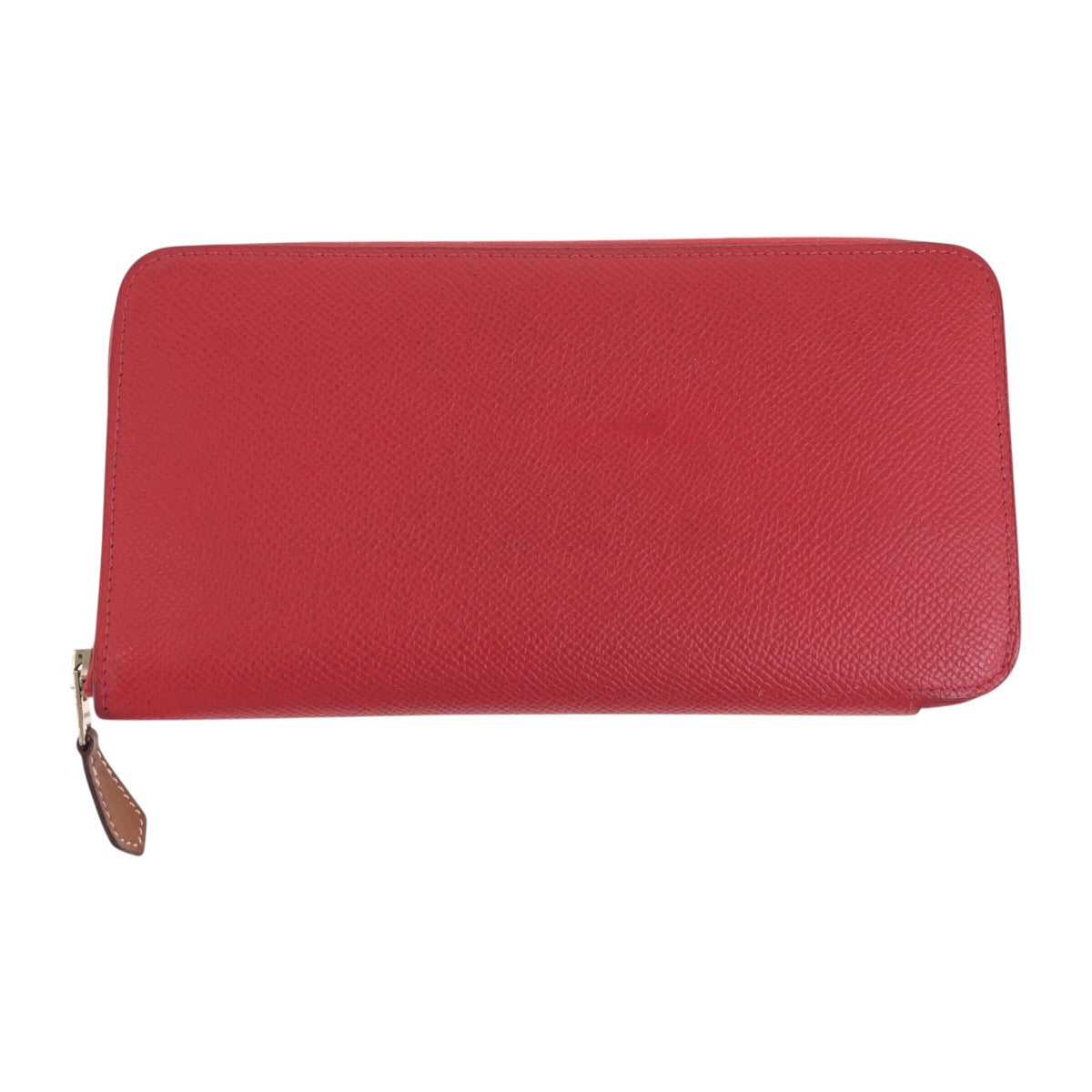 HERMES Long Wallet Purse Epsom Rouge Red SilverMetal Azap long silk in
