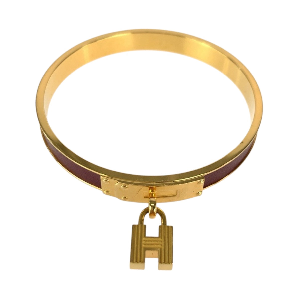 HERMES Bangle plating Gold Bordeaux Kelly bangle H motif
