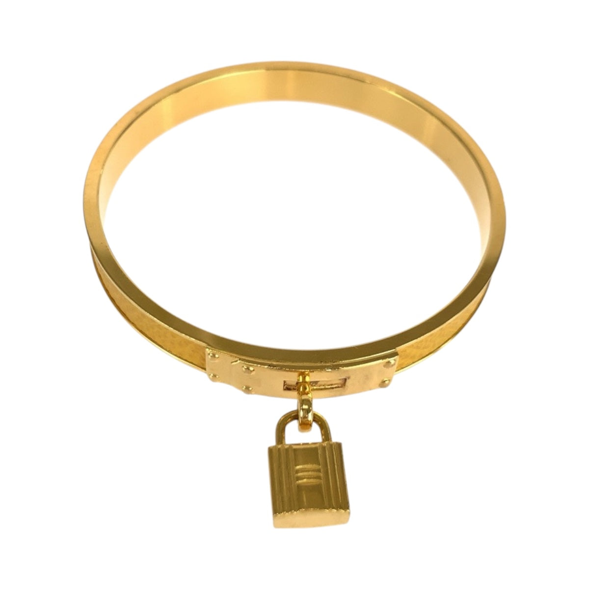 HERMES Bangle plating Gold yellow Kelly bangle Padlock motif