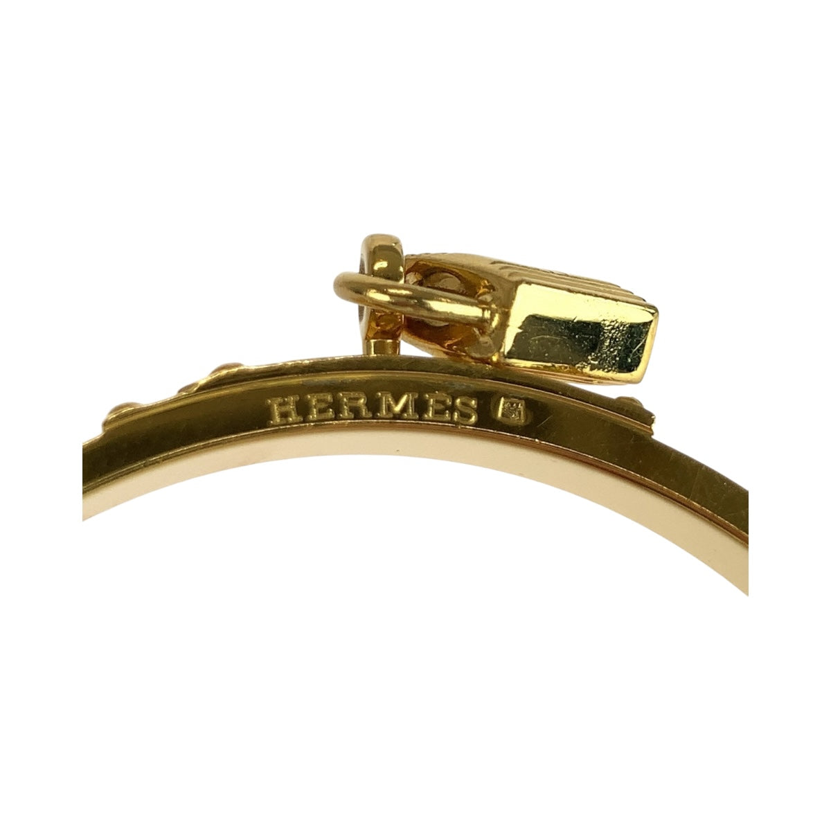 HERMES Bangle plating Gold yellow Kelly bangle Padlock motif