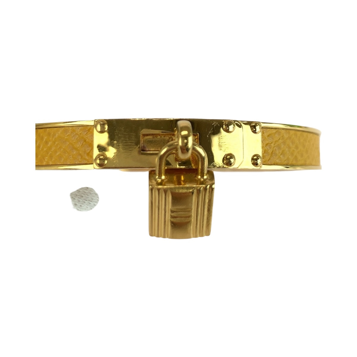 HERMES Bangle plating Gold yellow Kelly bangle Padlock motif