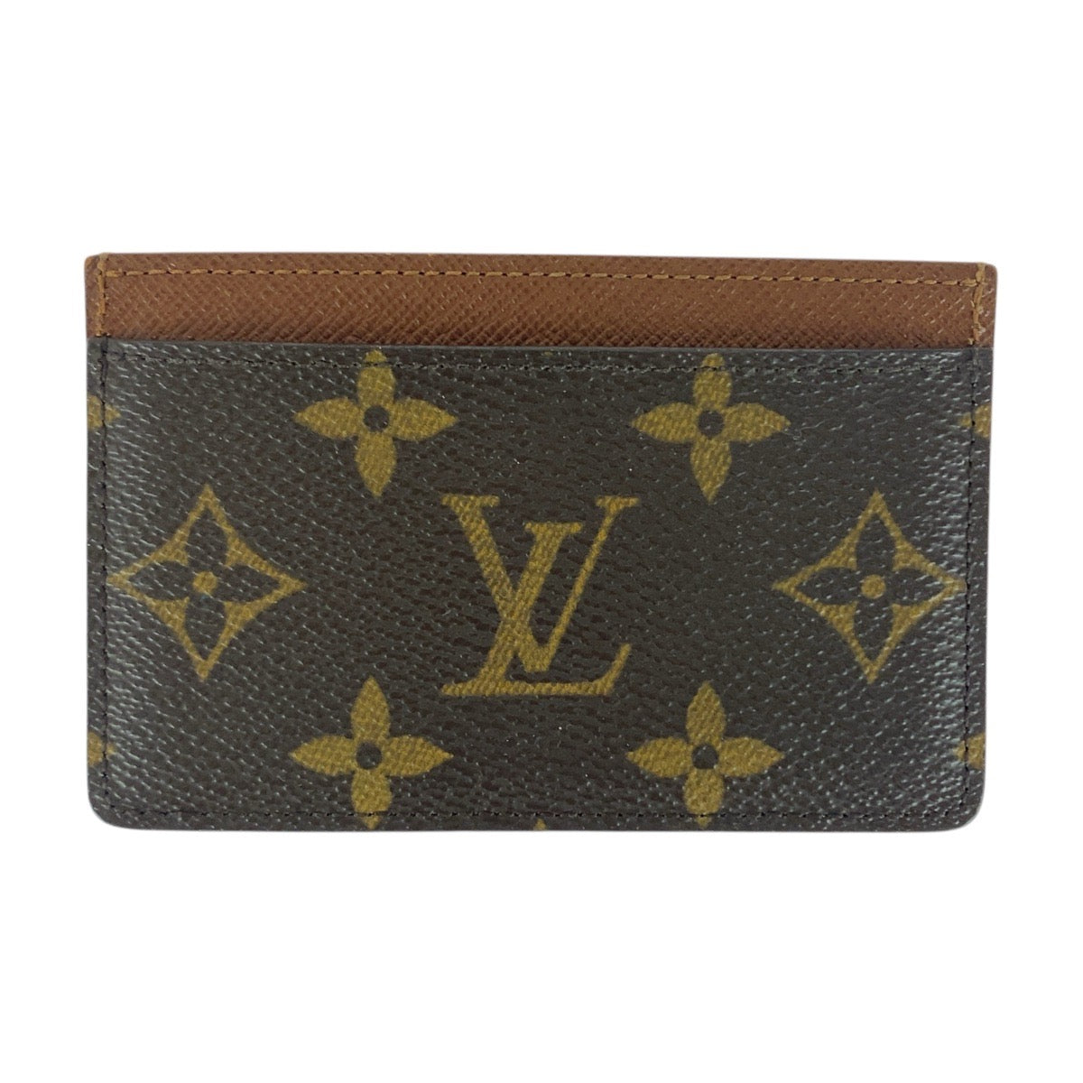 LOUIS VUITTON Card Case M61733 PVC Brown Monogram Porte Cartes Simple