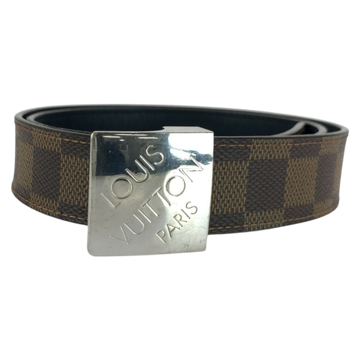 LOUIS VUITTON belt M6881W PVC Brown Damier Sainteure Carre 30