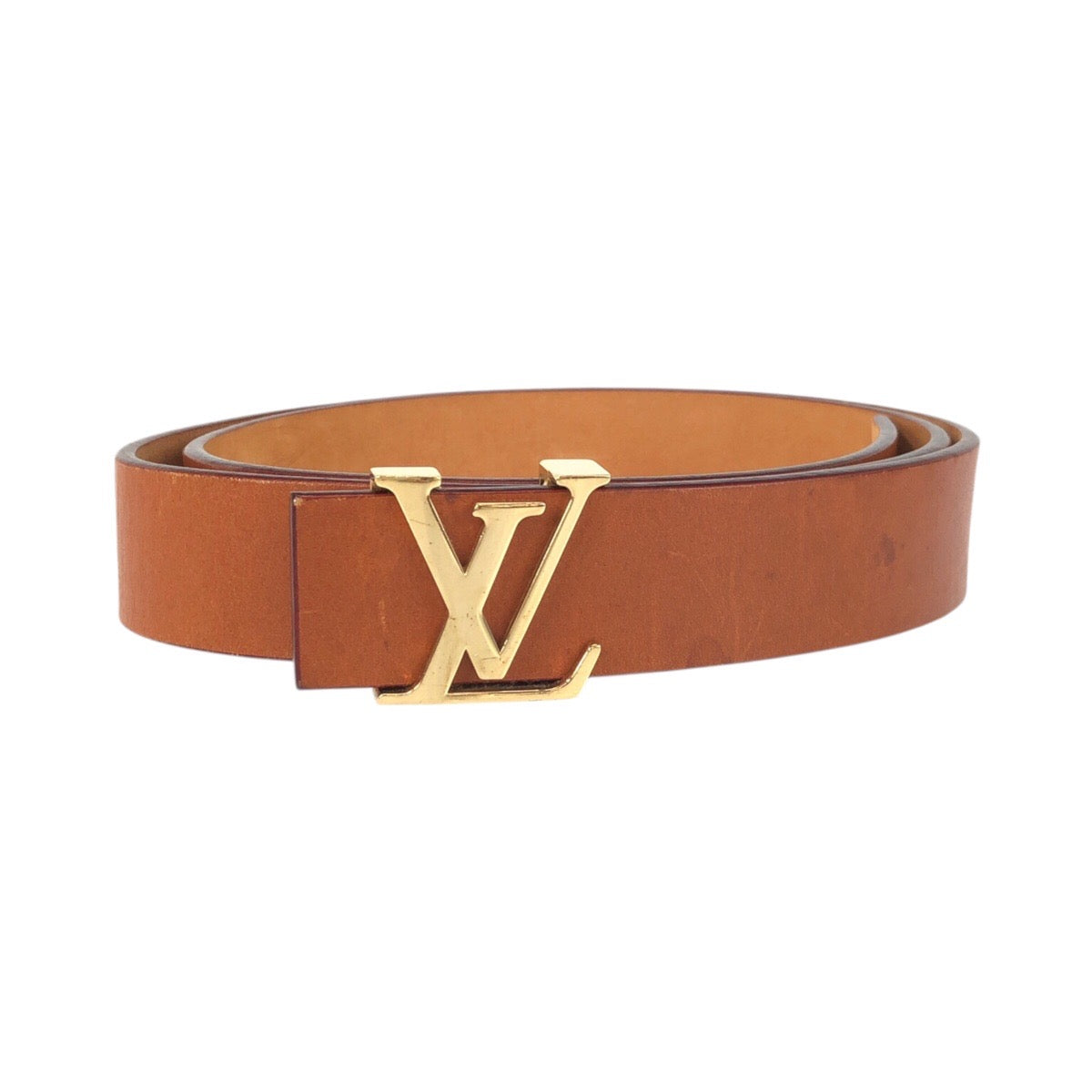 LOUIS VUITTON belt M6903 leather Brown Sunture LV Initial 36