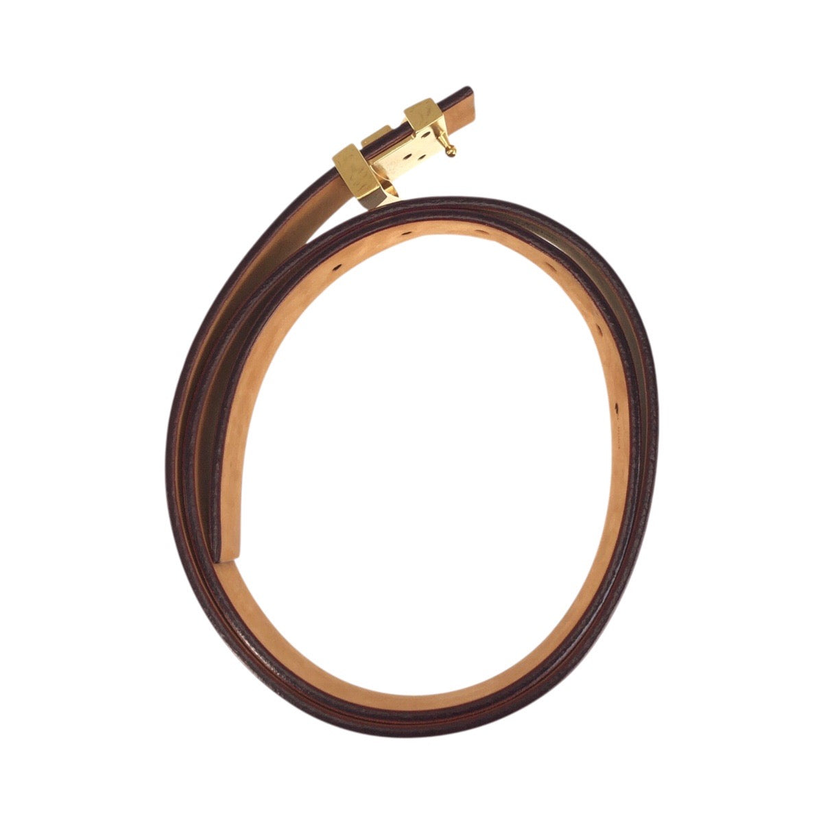 LOUIS VUITTON belt M6903 leather Brown Sunture LV Initial 36