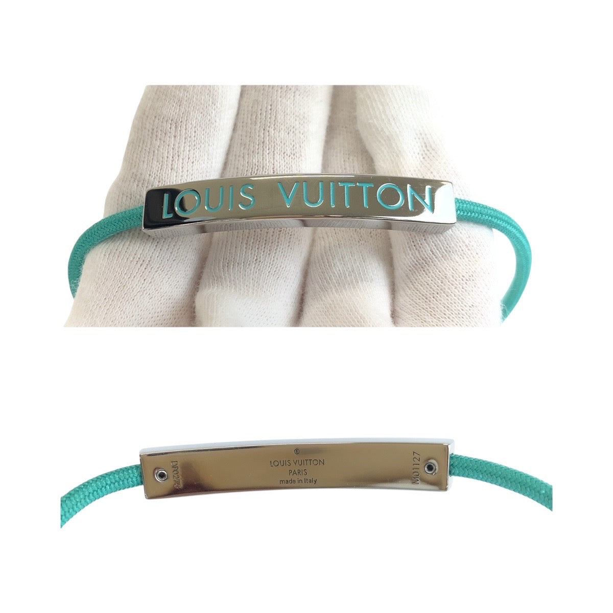 LOUIS VUITTON bracelet M01127 metal Green SilverMetal Brassle LV space