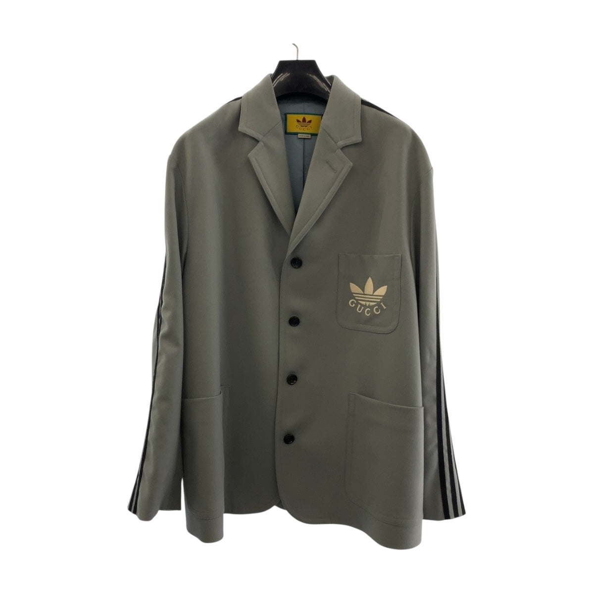 GUCCI tailored jacket 721097 wool Gray white adidas collaboration 50