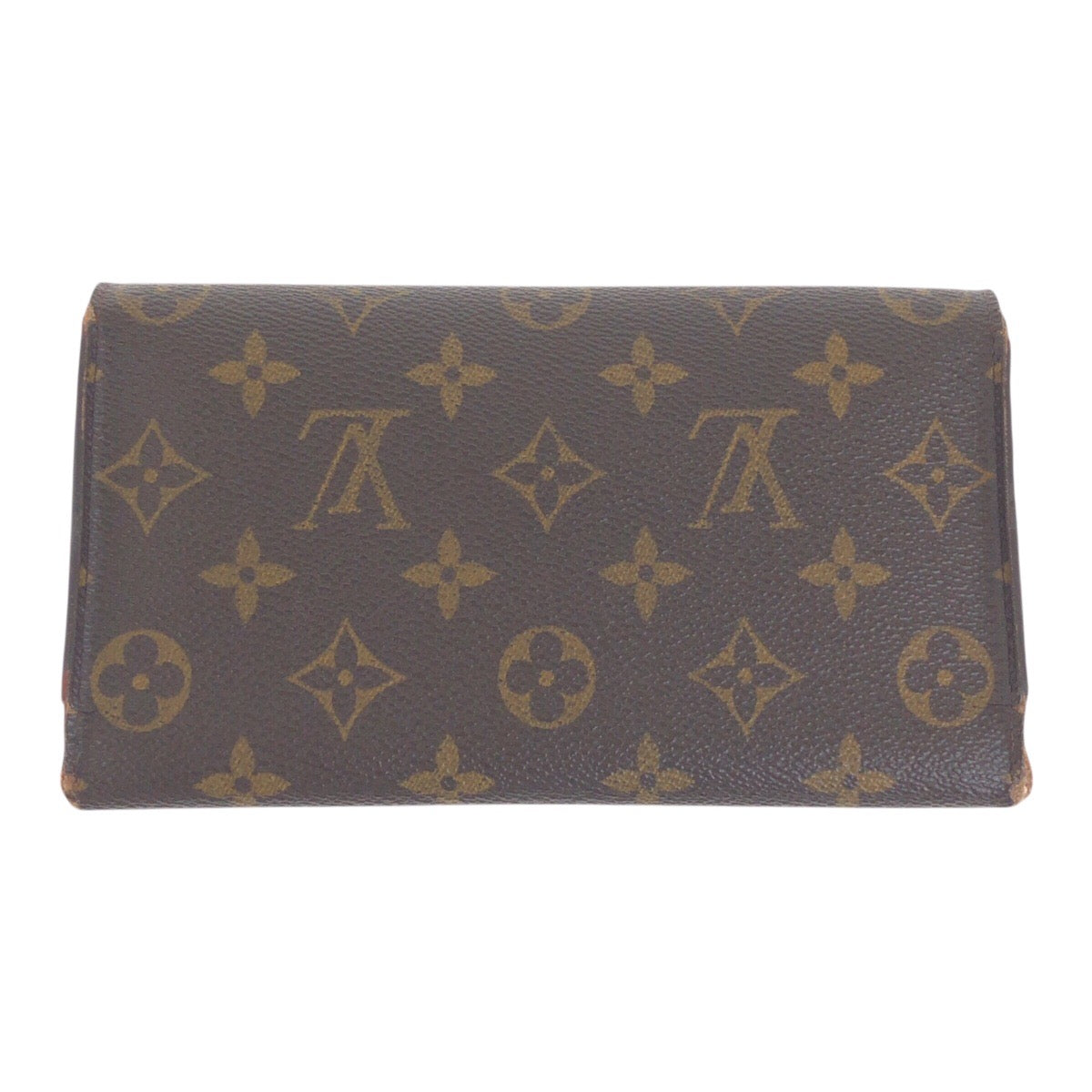 LOUIS VUITTON Long Wallet Purse M61215 PVC Brown Gold Metal Monogram Porte Tresor International