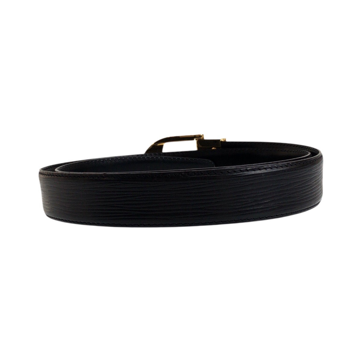 LOUIS VUITTON belt M6832 leather black Epi Saintur 34