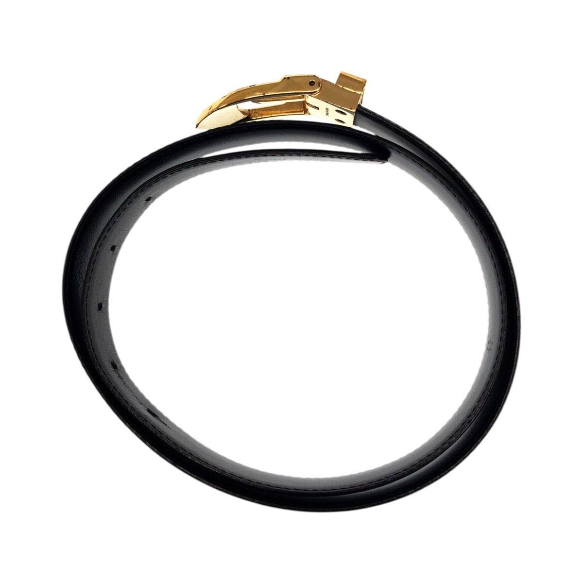 LOUIS VUITTON belt M6832 leather black Epi Saintur 34