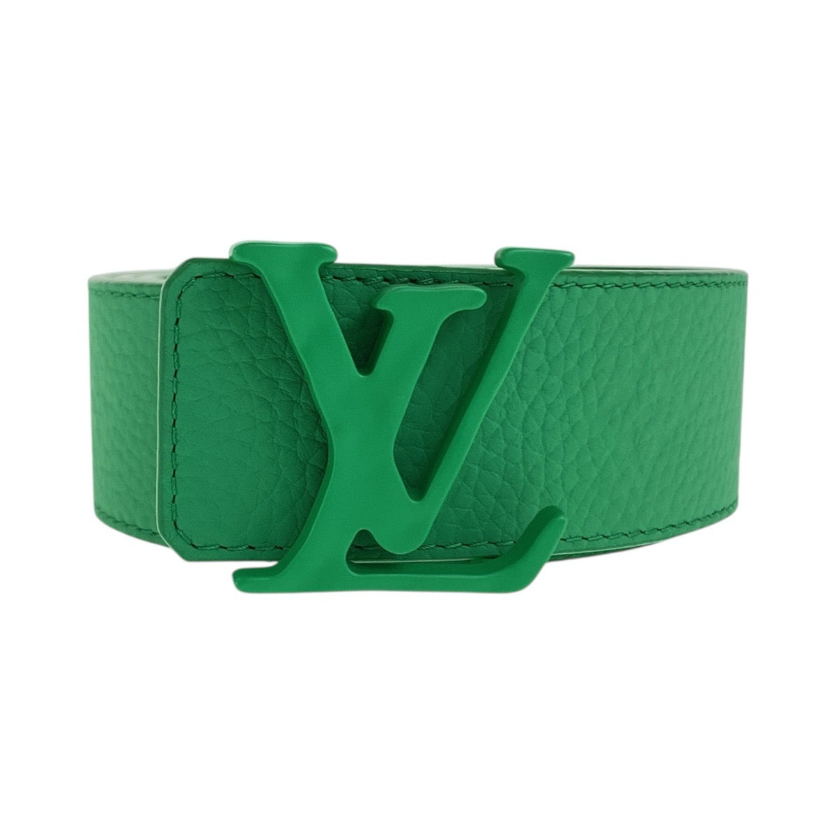 LOUIS VUITTON belt M0581 leather Green Green Metal Saintur 36