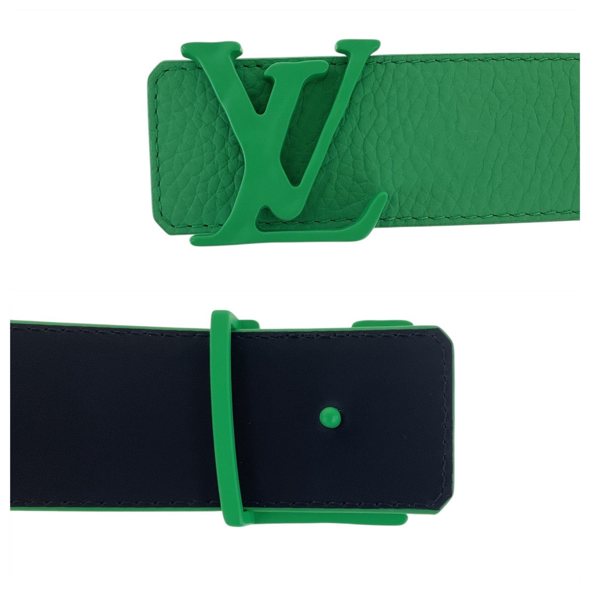 LOUIS VUITTON belt M0581 leather Green Green Metal Saintur 36
