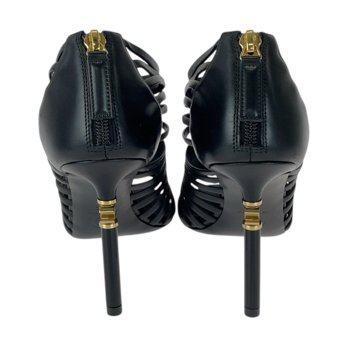 CHANEL pumps G33708 leather Black GoldMetal COCO Mark 36