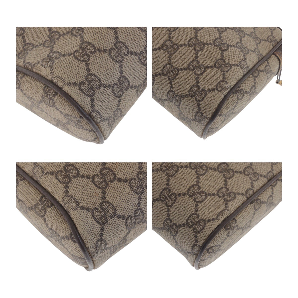 GUCCI Clutch bag ä¸é®®æ GG Supreme Canvas Beige Brown Gold Metal Sherry Line Old Gucci