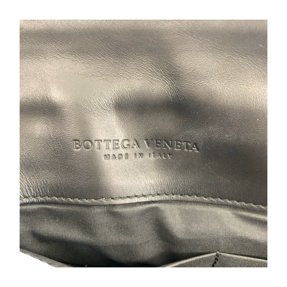 BOTTEGAVENETA Clutch bag leather Black Gunmetal INTRECCIATO