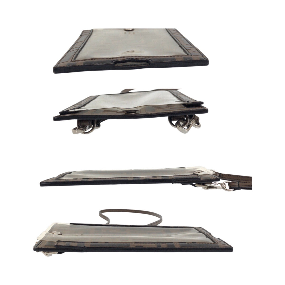 FENDI Mobile phones and smartphone accessories 7AR737 A5TL leather Brown Silver Metal Zucca Pattern