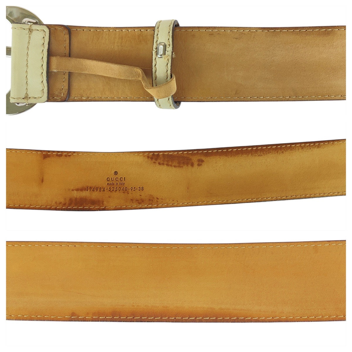 GUCCI belt 114984 canvas multicolor Sherry line Interlocking 38