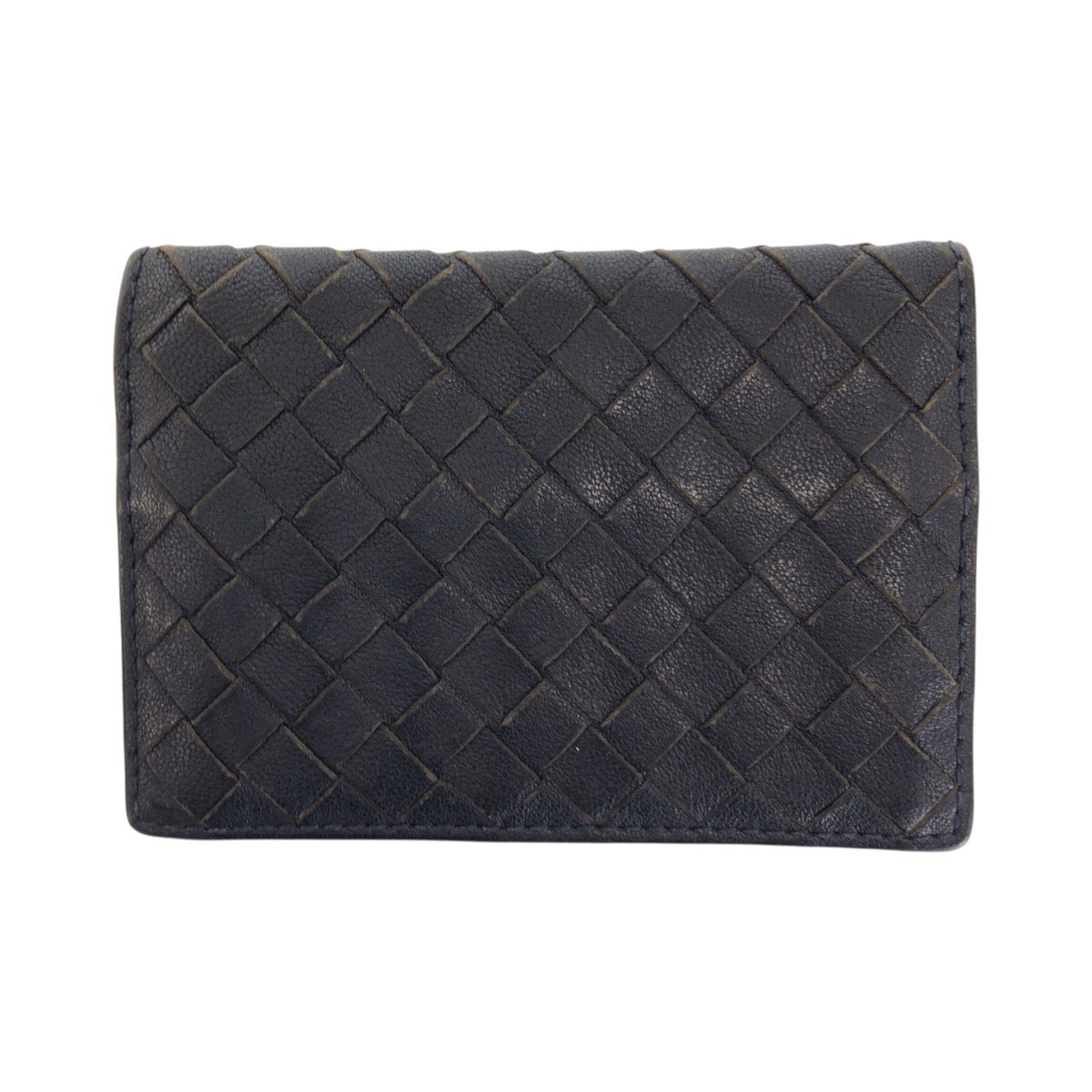 BOTTEGAVENETA Card Case leather black INTRECCIATO