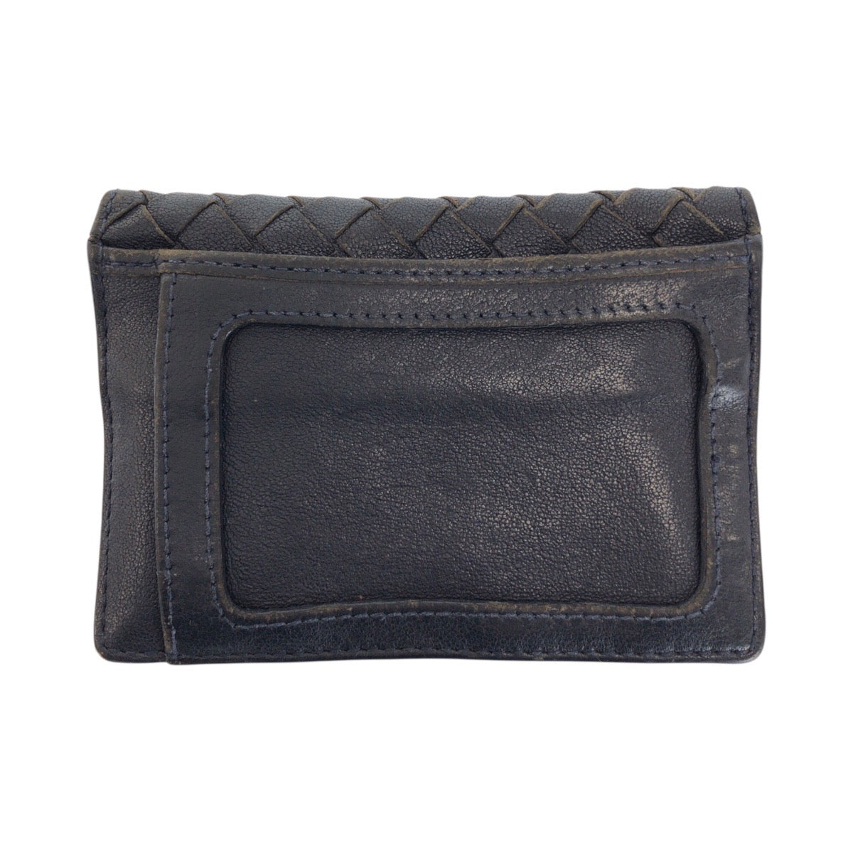 BOTTEGAVENETA Card Case leather black INTRECCIATO