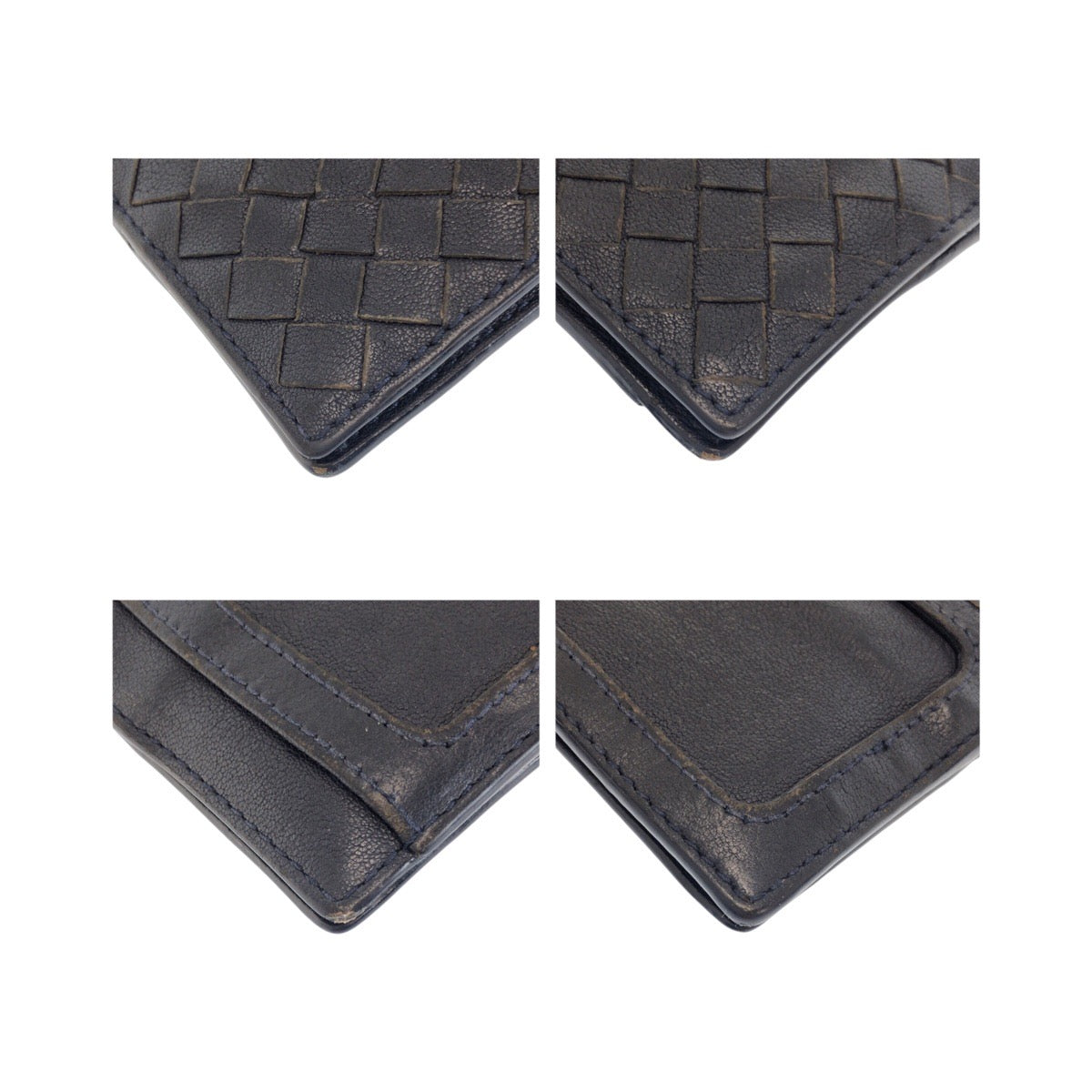 BOTTEGAVENETA Card Case leather black INTRECCIATO