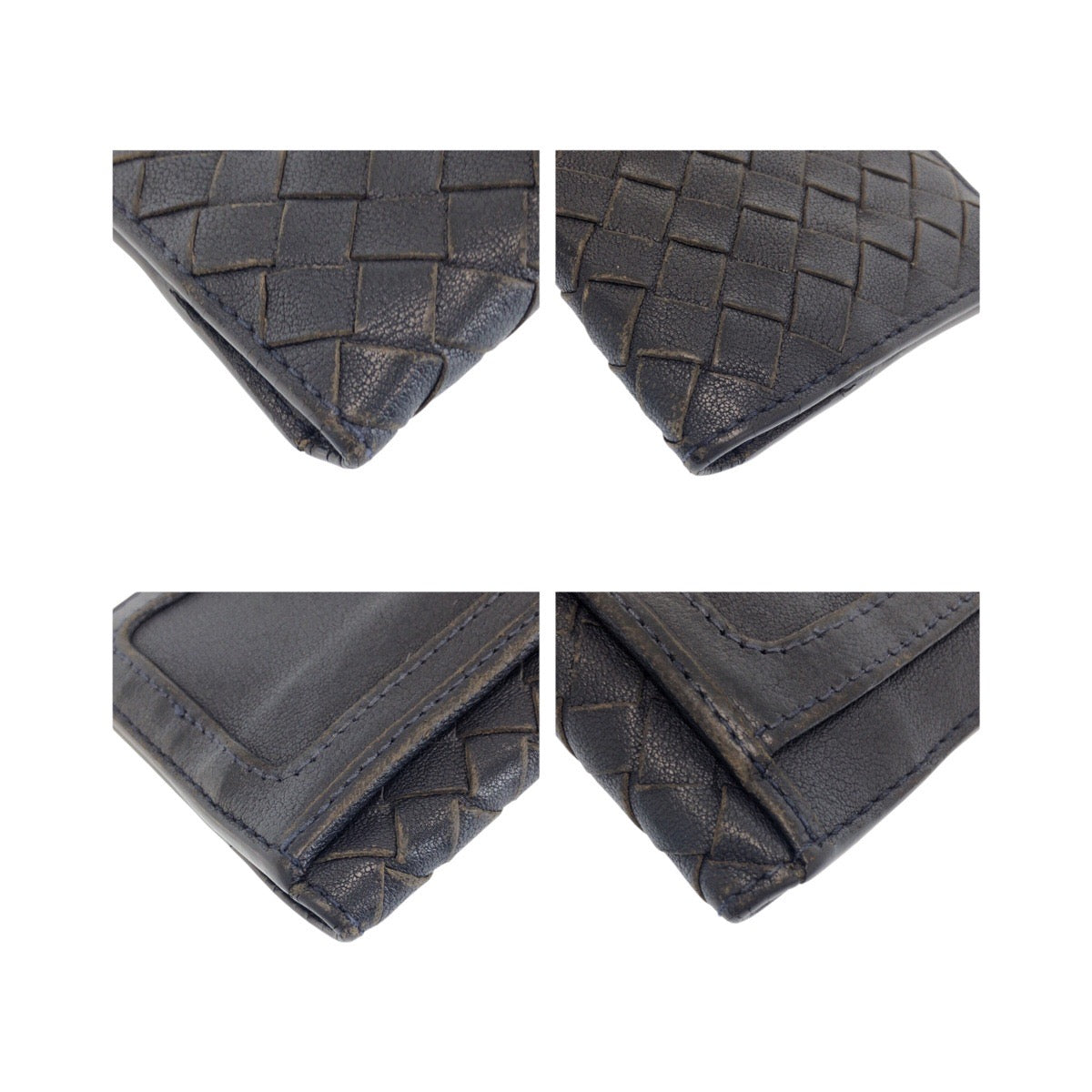 BOTTEGAVENETA Card Case leather black INTRECCIATO