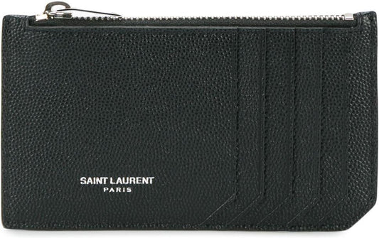 Luxury Saint Laurent Trending 2025 Men's Leather Card Holder in Black | 609362BTY0N